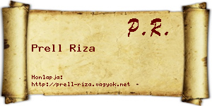 Prell Riza névjegykártya